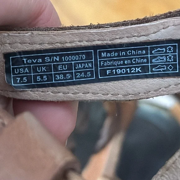 Teva Brown Leather Wedge Sandals W7.5 - Picture 7 of 7